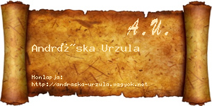 Andráska Urzula névjegykártya